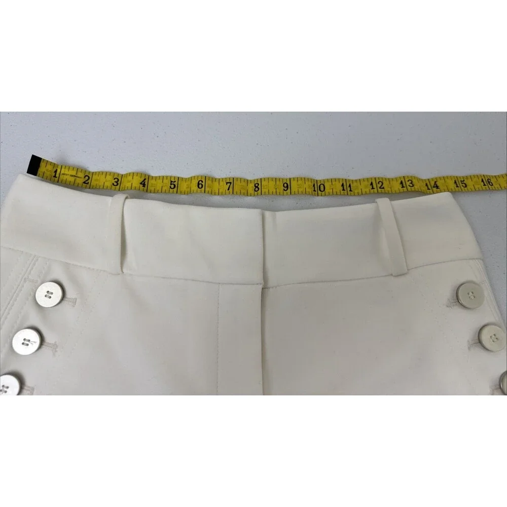 LTD White Wide Leg Sailor Pants Fully Lined Decorative Buttons Size 0 / W30 - Picture 8 of 16